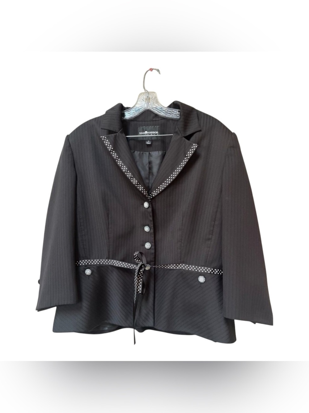 Sag Harbor Plus Size 18 Pinstripe Blazer Professorcore Dark Academia